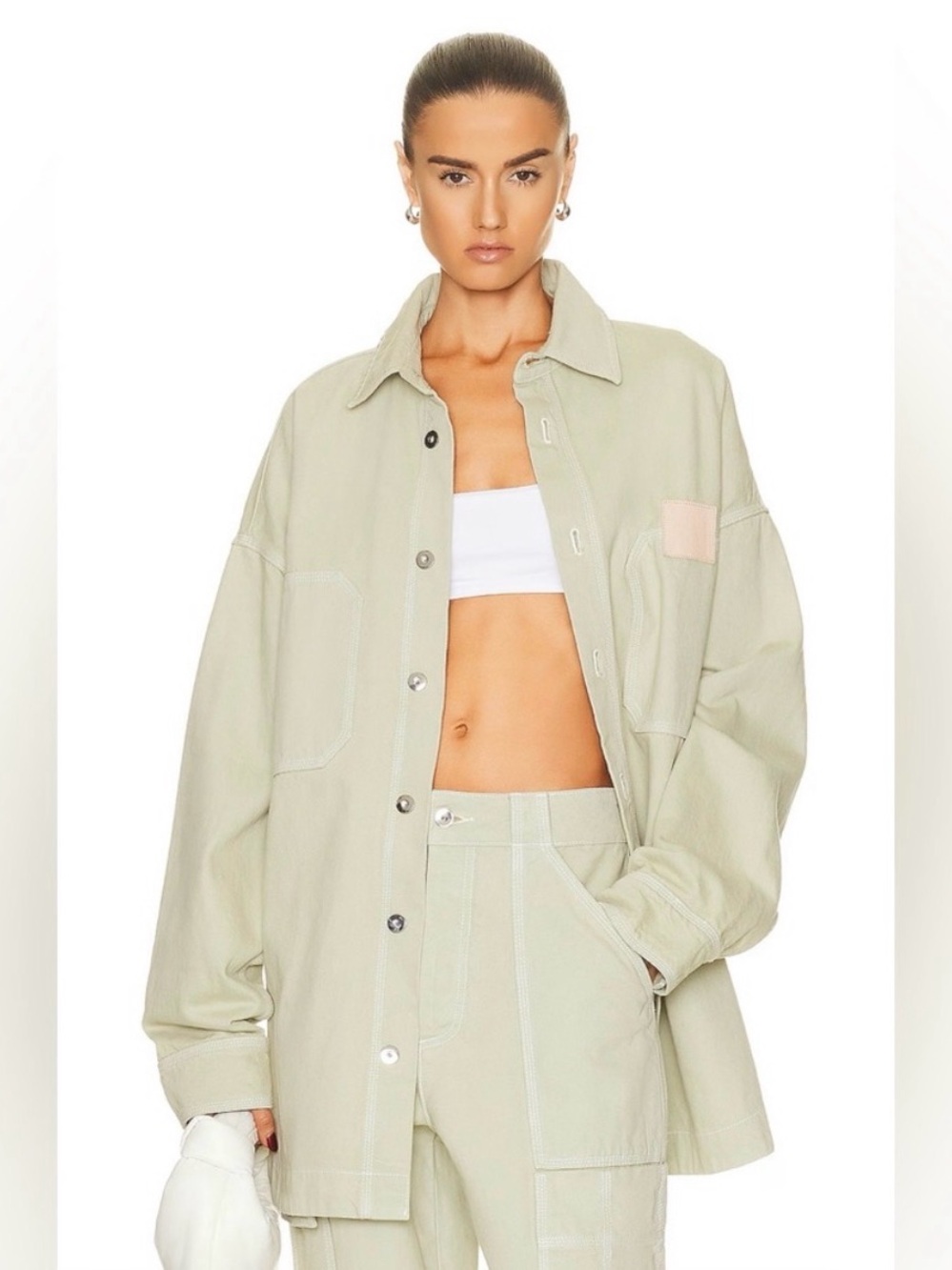 Sage green Helsa Shacket - Picture 6 of 6